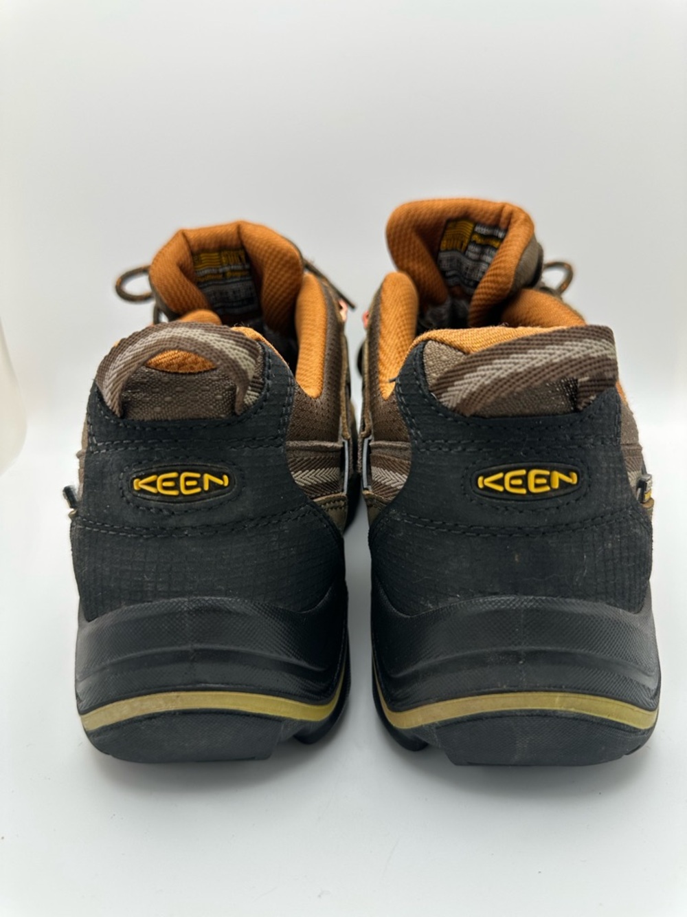 KEEN Men's Brown Orange Waterproof Hiking Shoes American Built Work Sz 10.5 - Picture 12 of 14